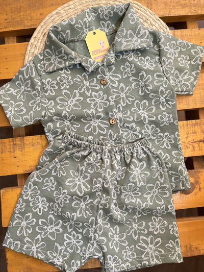 Conjunto flor hawai varon