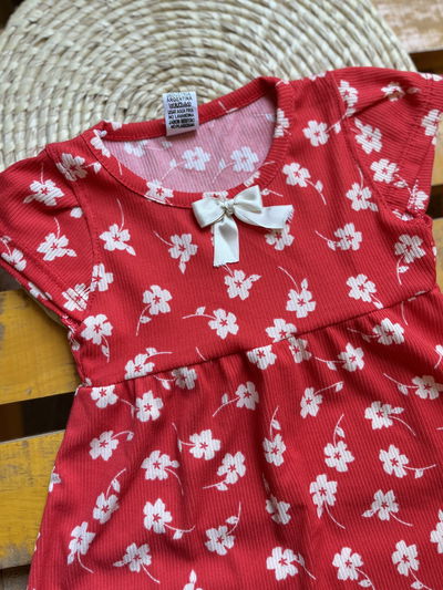 Vestido rojo florcitas