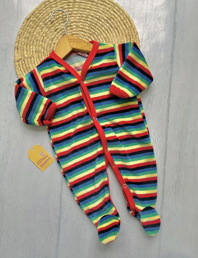 Pijama/enterito plush a rayas 