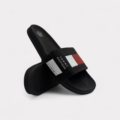 Ojotas Tommy Hilfiger Negro/Blanco/Rojo