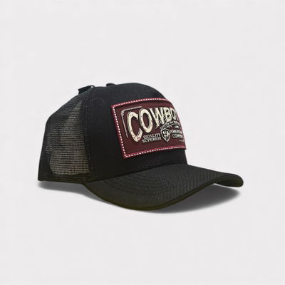 Gorra Cowboy Negro/Bordo