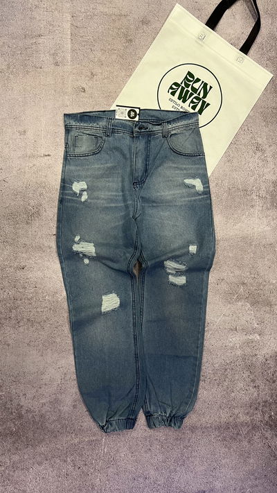 JOGGER MOM AZUL ROTURAS 