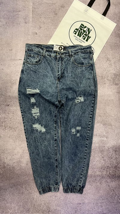 JOGGER MOM AZUL ROTURAS 