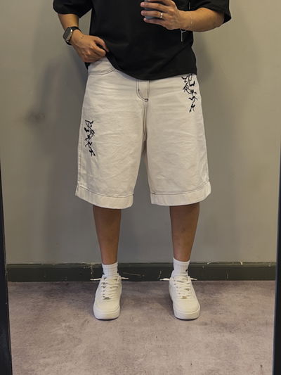 BERMUDA BAGGY BLANCA BORDADA