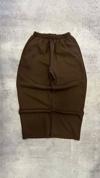 JOGGINS BAGGY LISO CON CORDON CHOCOLATE