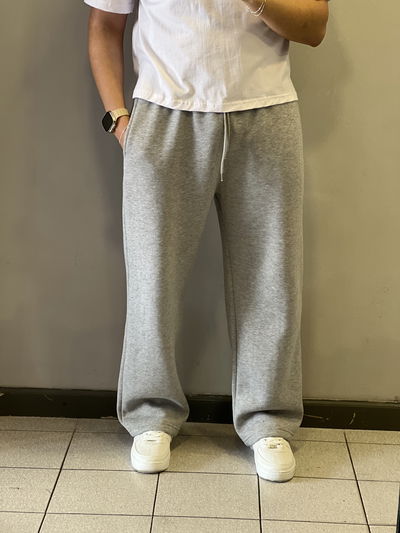 JOGGINS BAGGY LISO CON CORDON GRIS CLARO