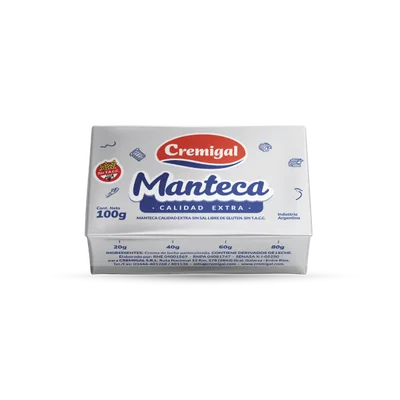 MANTECA SIN SAL X 100GRS CREMIGAL
