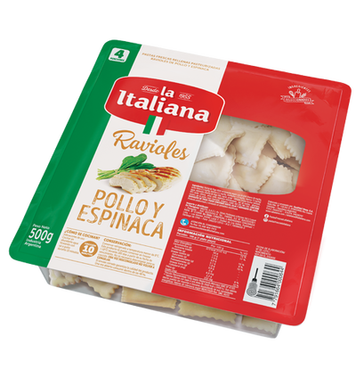 RAVIOLES POLLO Y VERDURA X 500 "La Italiana"