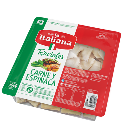 RAVIOLES CARNE ESPINACA X 500 "La Italiana"