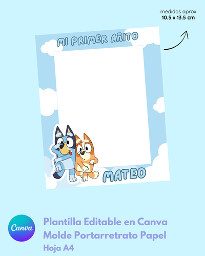 Plantilla Editable en Canva - Molde Portarretrato de Papel