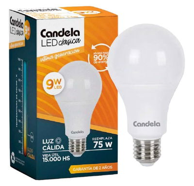 10 Lamparas led 9 w luz Calida Candela  