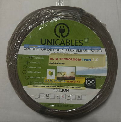 Cable clasico unipolar  2.5 mm x metro  