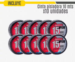 Cinta Aisladora Tacsa 15 Plus 10 METROS  pack x 10 