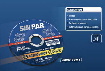Disco de corte para amoladora 115x1.2  Pack X 10 unidades