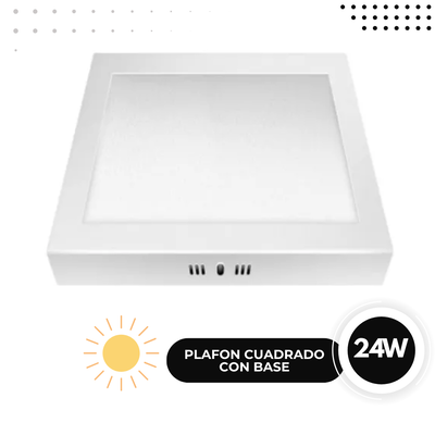 LED PLAFON CUADRADO BASE 24W CALIDO