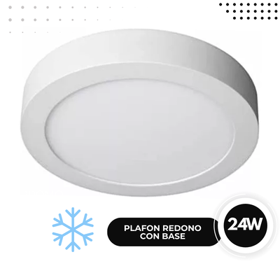LED PLAFON REDONDO BASE. 18W FRIA