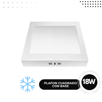 LED PLAFON CUADRADO BASE. 18W FRIA