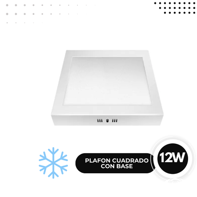 LED PLAFON CUADRADO BASE. 12W FRIA