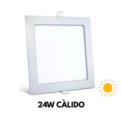 LED PLAFON CUADRADO EMB. 24W CALIDO