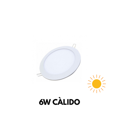 LED PLAFON REDONDO EMB. 6W CALIDO