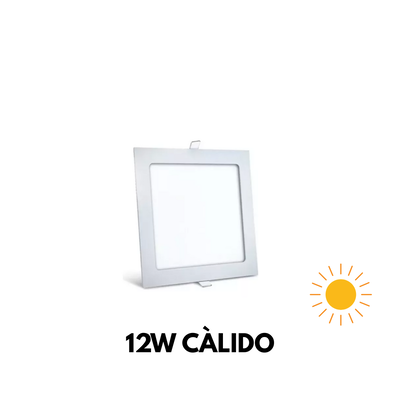 LED PLAFON CUADRADO EMB. 12W CALIDO