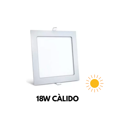 LED PLAFON CUADRADO EMB. 18W CALIDO