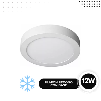 LED PLAFON REDONDO BASE. 12W FRIA