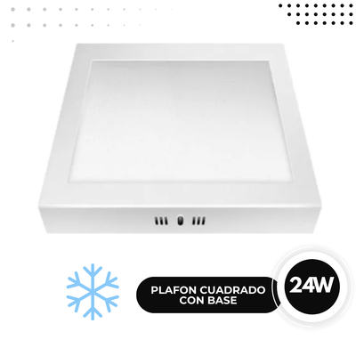 LED PLAFON CUADRADO BASE 24W FRIO