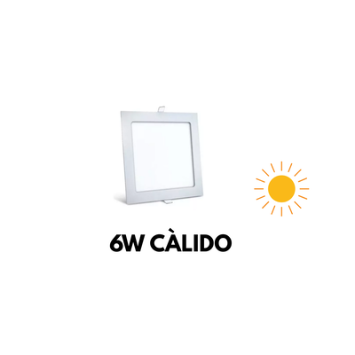 LED PLAFON CUADRADO EMB. 6W CALIDO