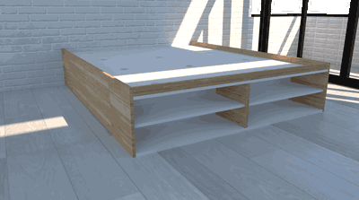 Cama box estante