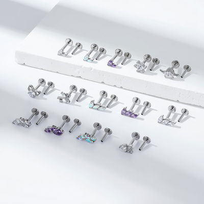 Labret Trio Amethyst Titanio