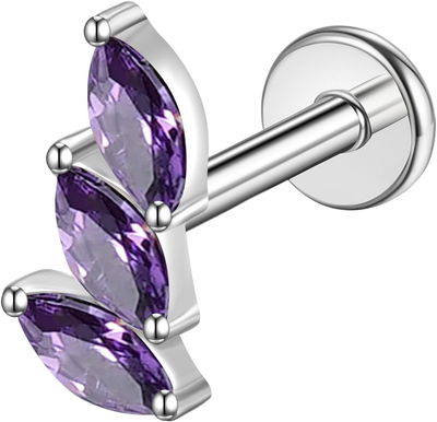 Labret Trio Amethyst Titanio