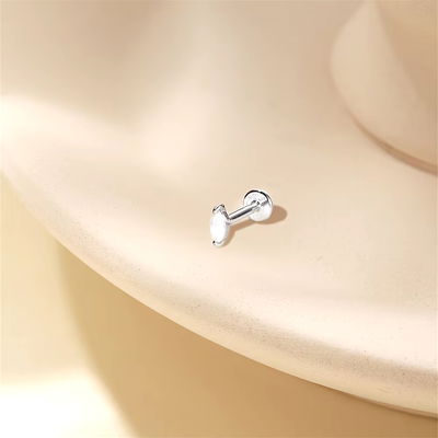 Labret Reneé Jade blanco Titanio