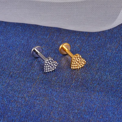 Labret Heart Titanio 
