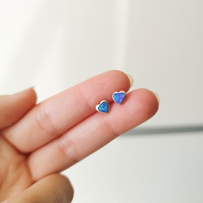 Aros Corazón ópalo