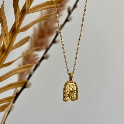 Collar Palmeras Dorado