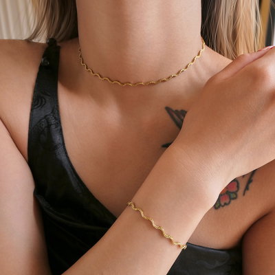 Collar Ondas Dorado