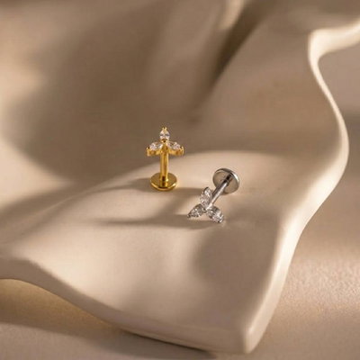 Labret Mini flor Titanio