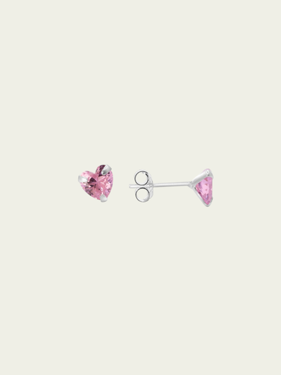Aros Crystal Corazón Rosa