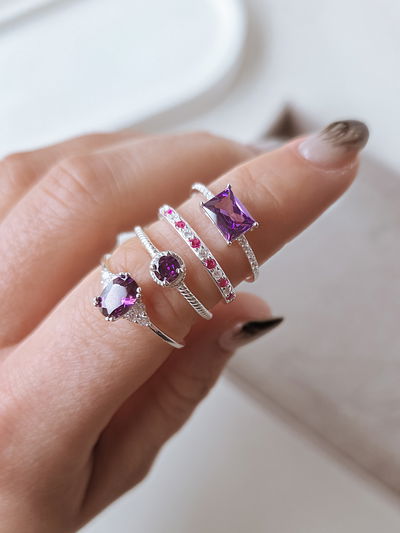 Anillo Square Violeta