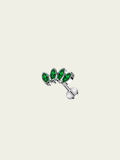 Labret Marquise verde Titanio
