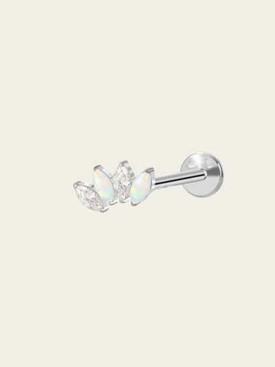 Labret Marquise opal Titanio