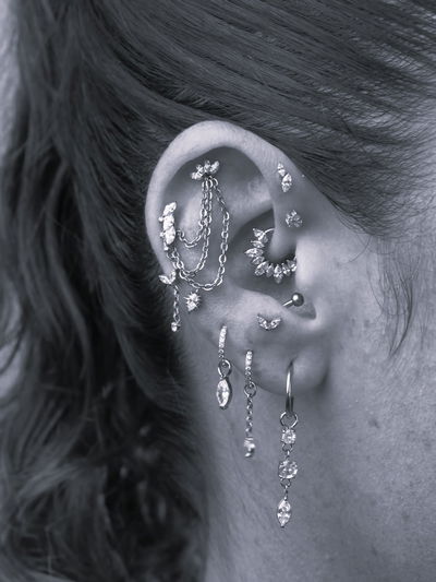 Charm Cadena triple Titanio