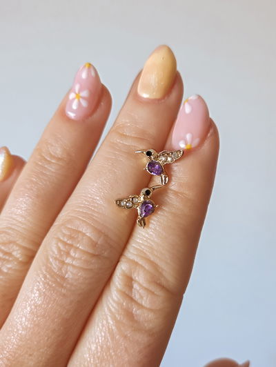 Aros Colibrí Violeta