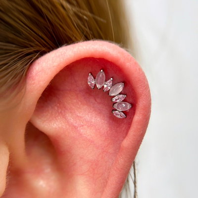 Labret Cuarzo Rosa Titanio