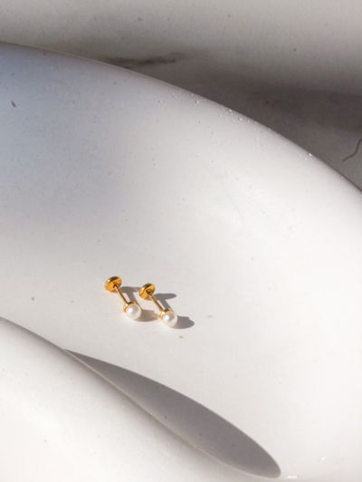 Aros Perlita Dorados
