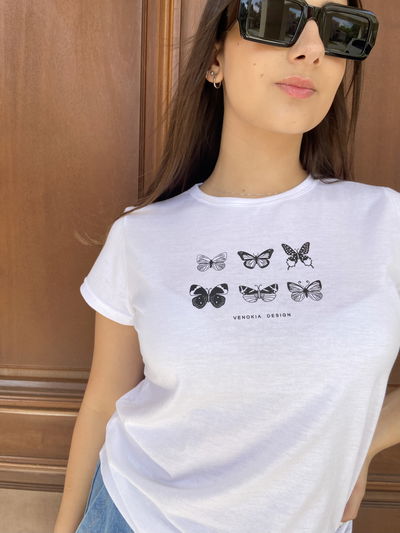 REMERA MARIPOSA || BLANCA