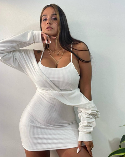 Vestido tiras falsas 