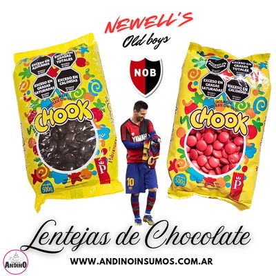 LENTEJAS DE CHOCOLATE CHOOK ROJA Y NEGRA KG