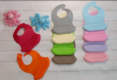 Babero de Silicona para Bebé | Variedad de Colores
